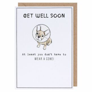 Etched Pug Get Well Soon Card