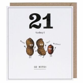 Etched 21 Go Nuts Birthday Card
