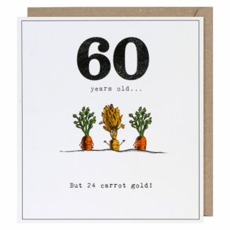 Etched 60 Carrot Gold Birthday Card