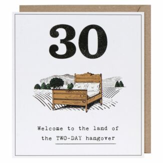 Etched 30 Two-Day Hangover Birthday Card