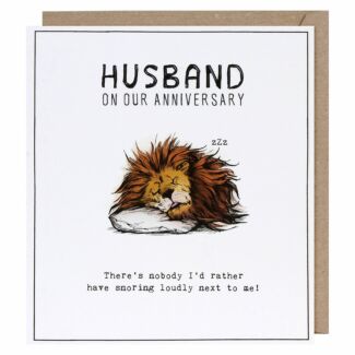 Etched Snoring Loudly Husband Anniversary Card