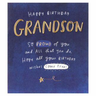 The Happy News So Proud Grandson Birthday Card