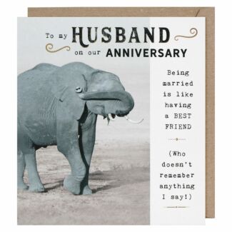 Funny Works Elephant Husband Anniversary Card