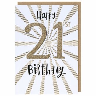 Bijou Burst 21st Birthday Card