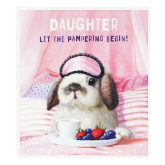 Daughter ‘Rabbit Pampering’ Birthday Card