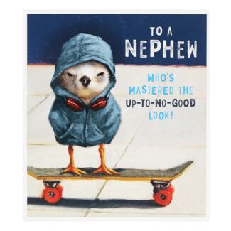 Nephew ‘Bird on Skateboard’ Birthday Card