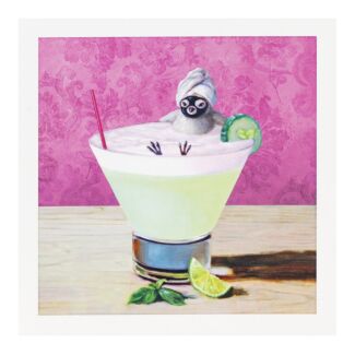 Chick in Cocktail Bath Greetings Card