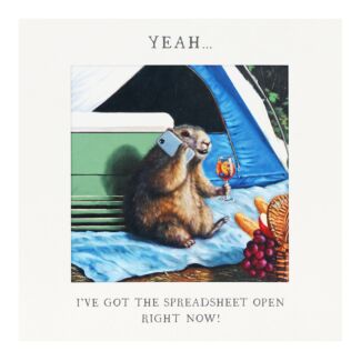 Groundhog Spreadsheet Open Greetings Card
