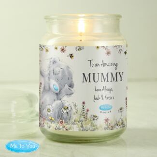 Personalised Floral Large Scented Jar Candle