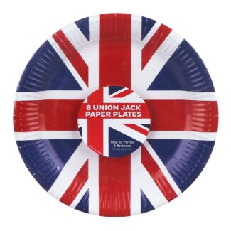 Pack of 8 Union Jack 9” Paper Plates