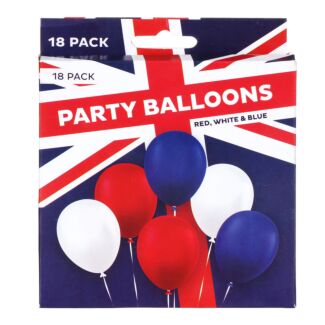 Pack of 18 Red, White and Blue Balloons