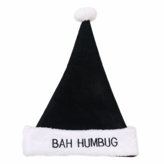 Bah Humbug Black Santa Hat