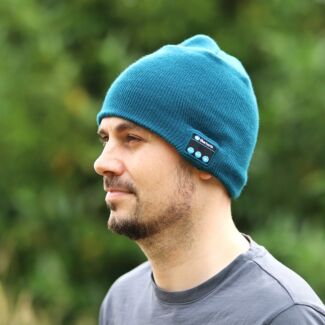 Bluetooth Headphones Hat Blue