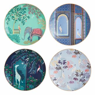 India Set of 4 Cake Plates