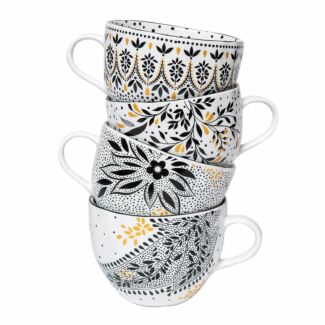 Artisanne Noir Set of 4 Mugs