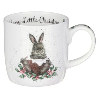 Merry Little Christmas Rabbit Fine Bone China Christmas Mug