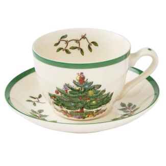 Christmas Tree Tea Cup & Saucer