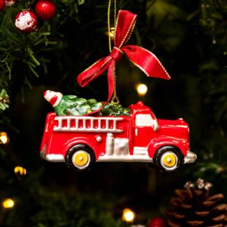 Christmas Tree ‘Fire Truck’ Hanging Tree Ornament