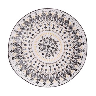 Artisanne Noir Mandala Medium Serving Bowl