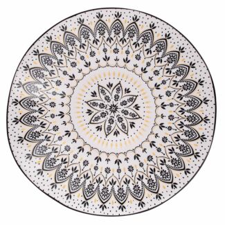 Artisanne Noir Mandala Large Serving Bowl