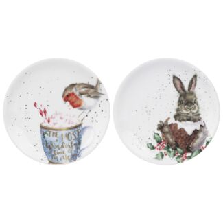 Set of Two 6.5 Inch Coupe Plates - Robin & Bunny