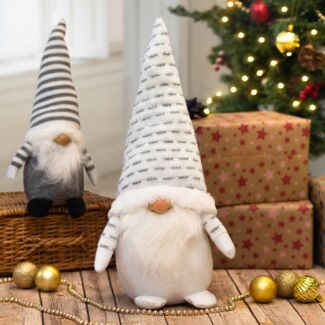 Assorted 50cm Sitting Grey & White Gonk Christmas Decoration