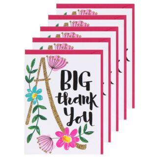 Set of 5 ‘Flowers’ Thank You Notecards