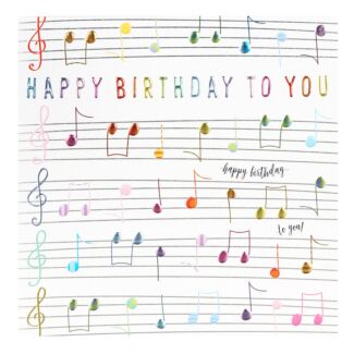 Rainbow Drops ‘Musical Notes’ Birthday Card