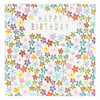 Rainbow Drops Ditsy Print Birthday Card