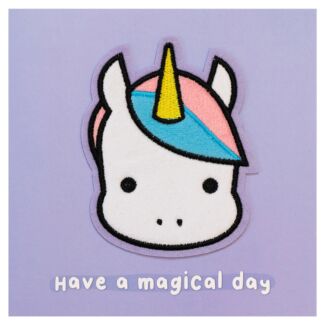 Moji Stella Unicorn Birthday Card with Peel Off Patch