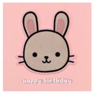 Moji Ruby Bunny Birthday Card with Peel Off Patch