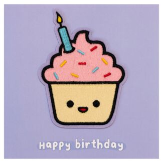 Moji Coco Cupcake Birthday Card with Peel Off Patch