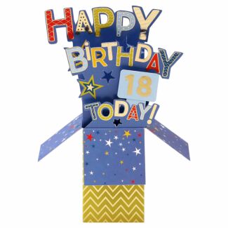 Clever Cubes Stars 18th Birthday 3D Card