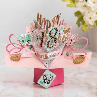 ‘18th Birthday’ Butterflies 3D Pop Up Card