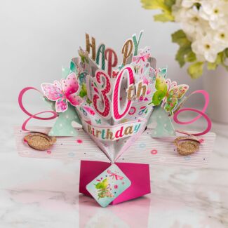 ‘30th Birthday’ Butterflies 3D Pop Up Card