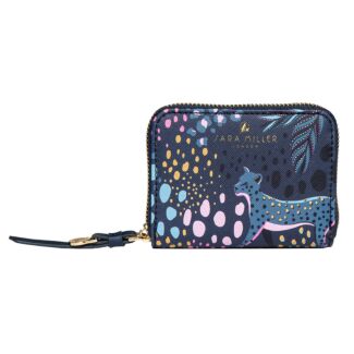 Midnight Tahiti Leopard Small Zip Purse