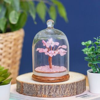 Rose Quartz Gemstone Dome Tree