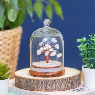 White Jade Gemstone Dome Tree