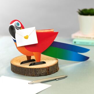 Polly The Parrot 3D Greetings Card