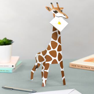 Hi The Giraffe 3D Greetings Card