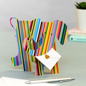 Bon-Bon Elephant 3D Greetings Card