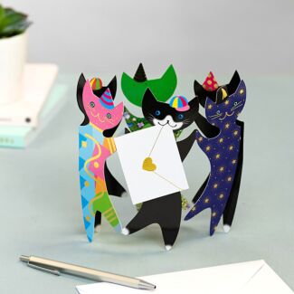 Party Cats 3D Greetings Card