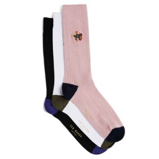 FLOWPAK Pack of Three Floral Men's Socks