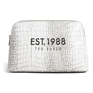 LAVELO Imitation Croc White Washbag