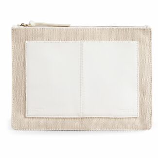 AKSINA White Canvas Pouch Bag