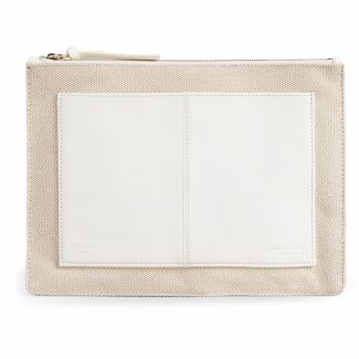 AKSINA White Canvas Pouch Bag