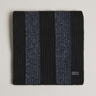 MASONNN Black Stripe Ribbed Scarf