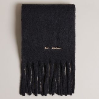 SHELMAS Black Skinny Scarf