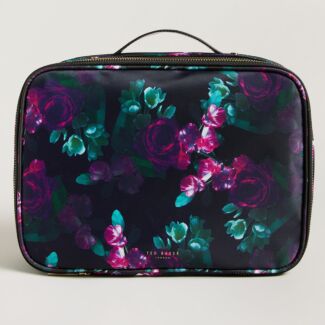 BECAAII Black Floral Medium Travel Wash Bag