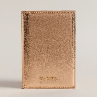 JESSSIA Rose Gold Metallic Passport Holder